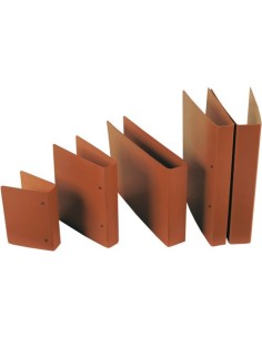 CARPETA Fº 2 ANILLAS 25MM CARTON CUERO